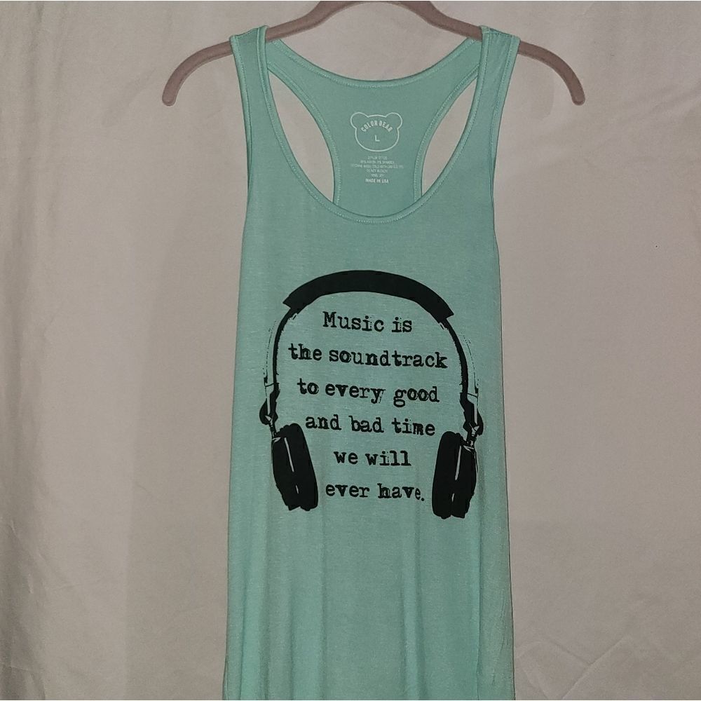 Color Bear Music Graphic Mint Tank Top Size S,M,L